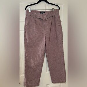 En‎ Saison Pants Womens L Plaid Cropped Belted Anthropologie BOHO Trouser Pants.